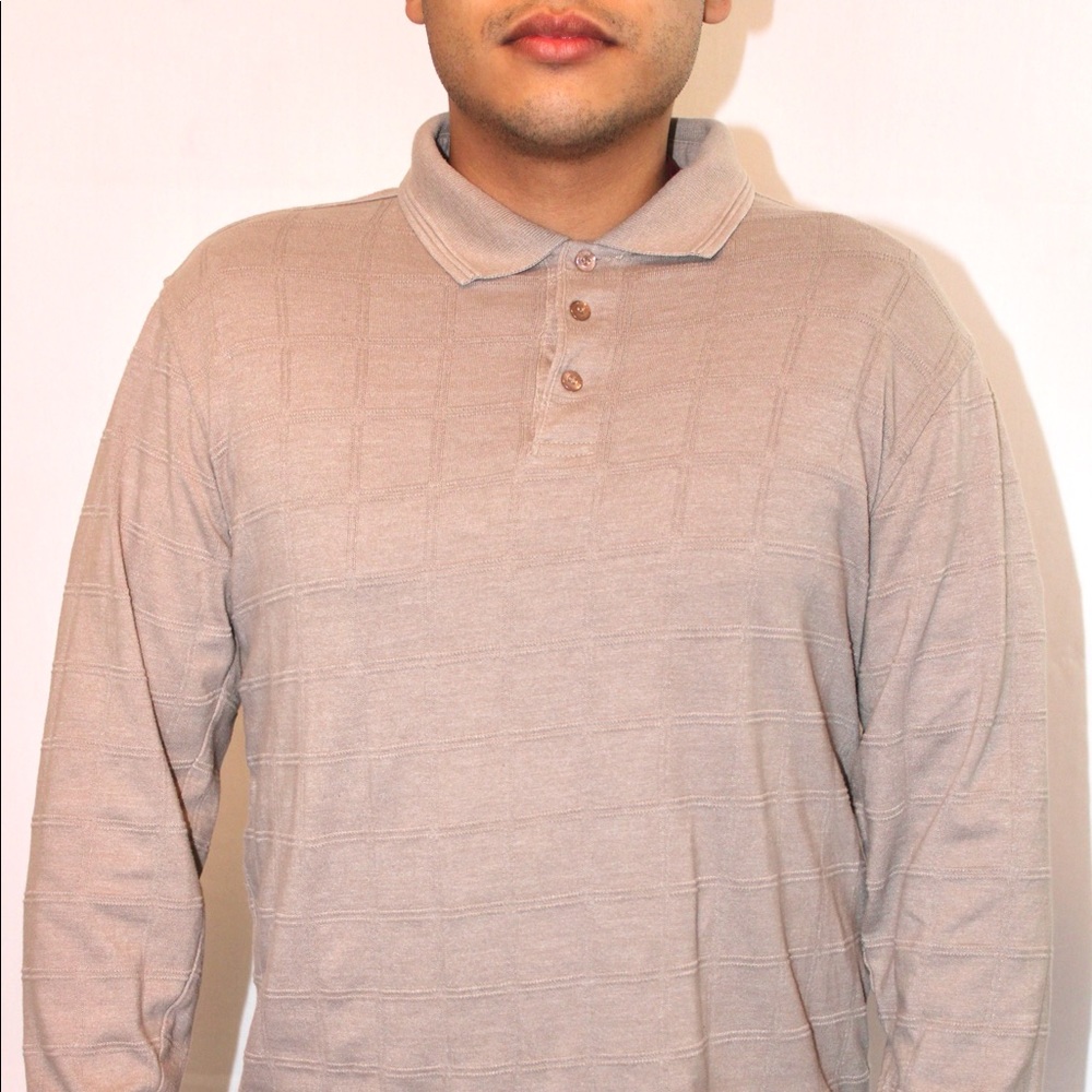 Brown long sleeve polo